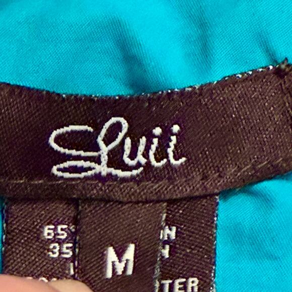 Luii Jacket Fully Lined 3/4 Sleeve Womens Sz M Blue 2-Button Front wi Tie A-0078 - Picture 11 of 13